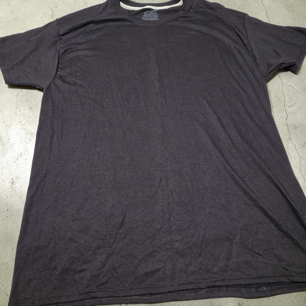 Hanes Men's XL Crew T-Shirt Black/Charcoal - Cotton-Blend Short Sleeve Tee/ Uni